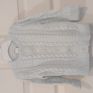 Polo Ralph Lauren Aran-Knit soft cotton Cardigan in Pearl Blue NWT size 18 mos